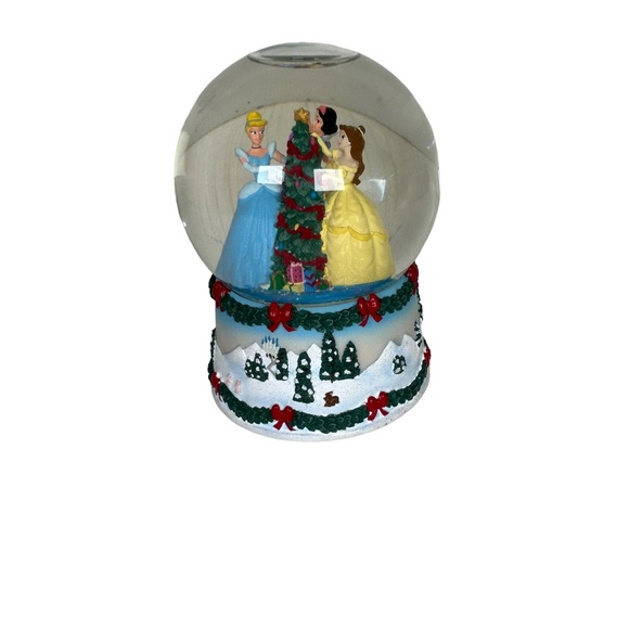 Disney Princess Cinderella Bell Snow Globe Wish Christmas Music Box Enesco Works - Picture 1 of 4